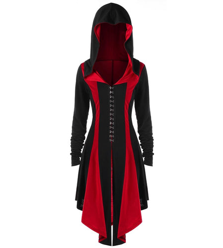 Gothic Long Lace Up Cardigan Coat-women-wanahavit-Blue-M-wanahavit