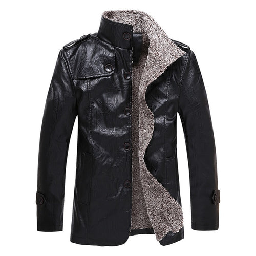 Load image into Gallery viewer, Gothic Faux Leather Stand Collar Jacket-men-wanahavit-Black-L-wanahavit
