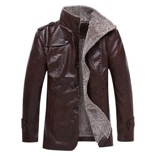 Load image into Gallery viewer, Gothic Faux Leather Stand Collar Jacket-men-wanahavit-Brown-M-wanahavit

