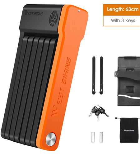 Foldable Bicycle Lock Security Anti-theft Cycling Lock MTB Road Bicycle Accessories Scooter Electric Bike Chain Lock