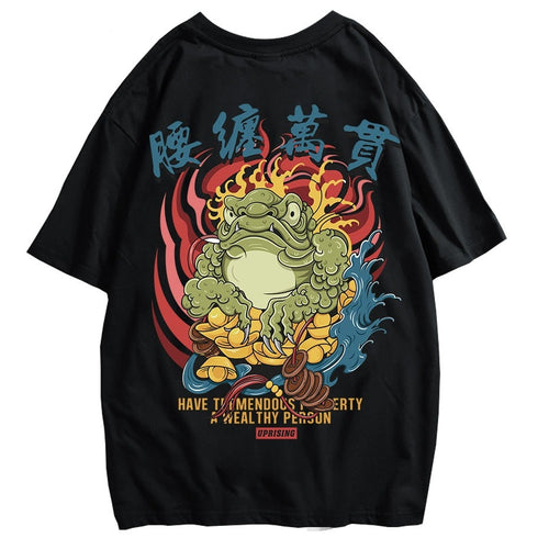 Load image into Gallery viewer, Chinese style card street personality Ghost Hip hop Europe and America Short sleeve t-shirt Human head Chinese characters
