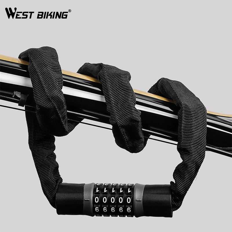 Bicycle Chain Lock 5 Password Digital Bike Lock Security Anti-Theft Motorcycle Cycling MTB Road Bike Accessories