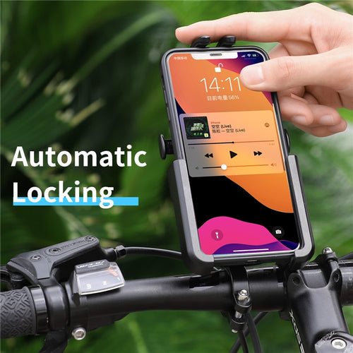 Load image into Gallery viewer, Universal Bike Phone Holder Alloy Rotatable Cycling Smartphone Mount Stand Motorcycle Electric Bicycle Phone Holder
