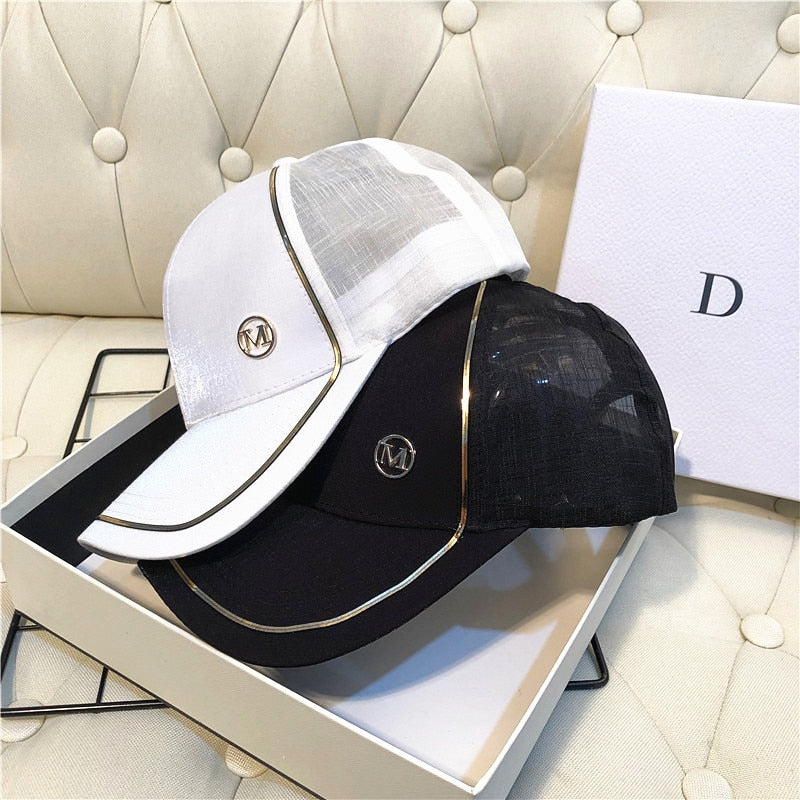 Outdoor Sport Baseball Cap Fashion M Letter Design Cap Adjustable Women Cap Fashion Hip Hop Hat