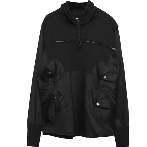 Load image into Gallery viewer, Tactical Functional Turtleneck Sweatshirt Pullover Hip Hop Streetwear 2021 Multi-pocket Black Hoodie Techwear 392
