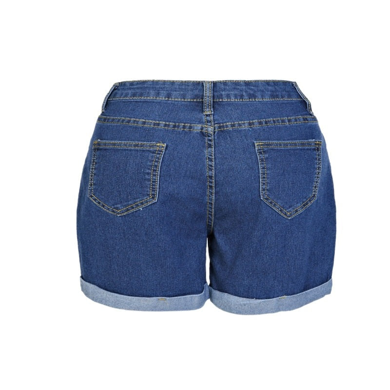 Women Denim Shorts Fashion Summer High Waist Wide-Legged Shorts Loose Blue Short Jeans Sexy Hemming Wash female Jeans