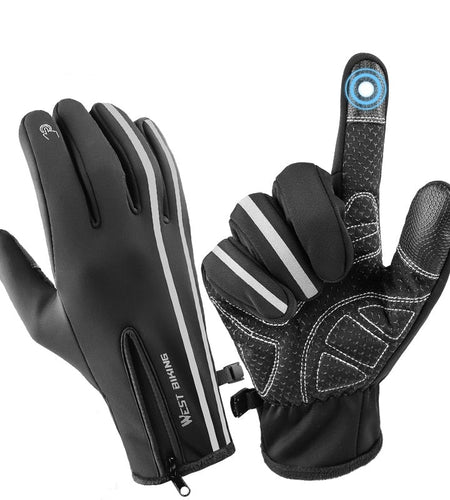 Reflective Sport Gloves Winter Thermal Fleece Gloves Touch Screen Outdoor Skiing Motorcycle MTB Cycling Equipment
