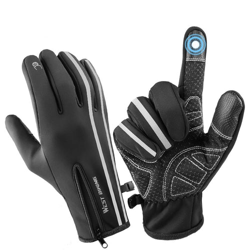 Load image into Gallery viewer, Reflective Sport Gloves Winter Thermal Fleece Gloves Touch Screen Outdoor Skiing Motorcycle MTB Cycling Equipment
