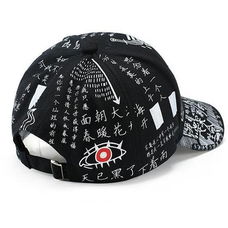 Chinese letters Adjustable Snap-back Hats Women golf caps brand Summer Baseball Cap Graffiti Sun Caps Hip Hop Visor Spring Hat