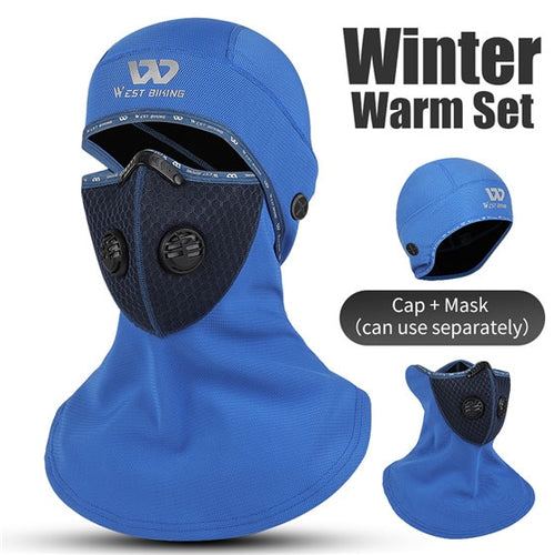 Load image into Gallery viewer, Sport Cycling Headwear Winter Balaclava Face Cover With Activated Carbon Filter Ski Motorcycle Fleece Head Cap Hat
