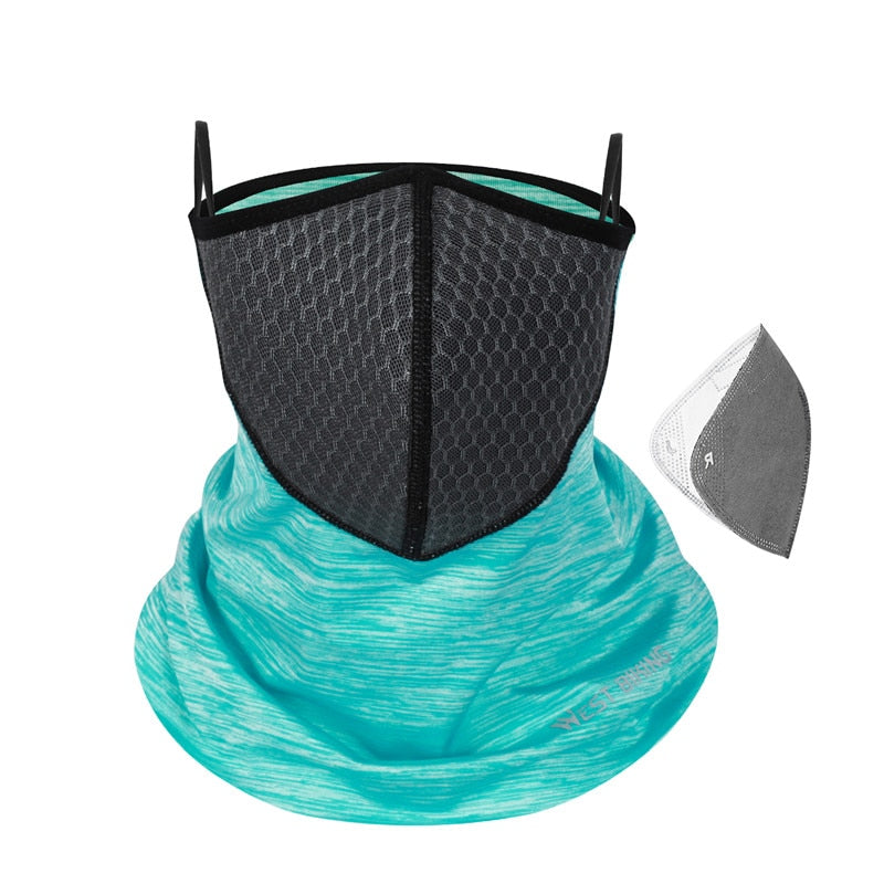 Summer Sports Scarf With Activated Carbon Filter Anti Pollution Anti-UV Breathable Running Bandana Cycling Headwear