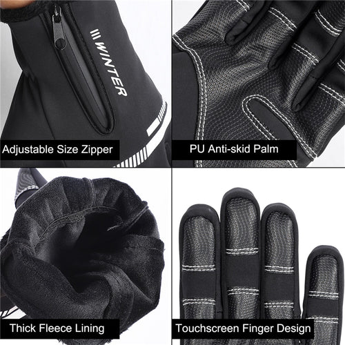 Load image into Gallery viewer, Cycling Gloves Winter Fleece Thermal MTB Bike Gloves Touch Screen Outdoor Camping Hiking Motorcycle Bicycle Gloves
