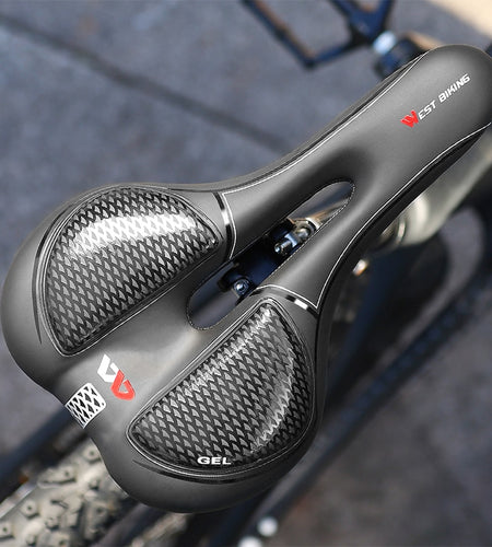 Silica GEL Bicycle Saddle Soft Shock Absorbing MTB Mountain Road Bike Saddle Breathable Hollow Cycling Cushion Seat