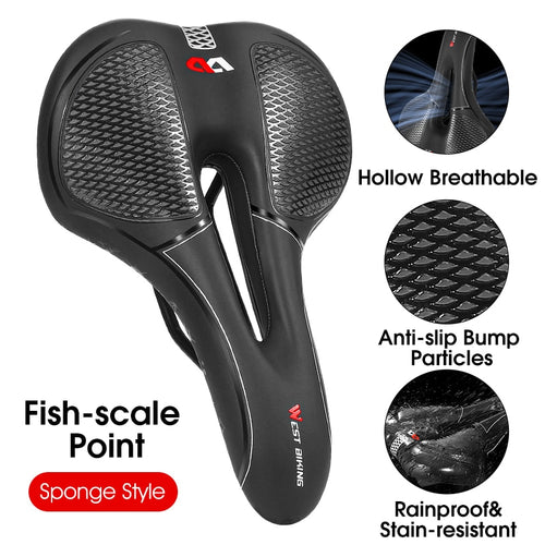Load image into Gallery viewer, Silica GEL Bicycle Saddle Soft Shock Absorbing MTB Mountain Road Bike Saddle Breathable Hollow Cycling Cushion Seat
