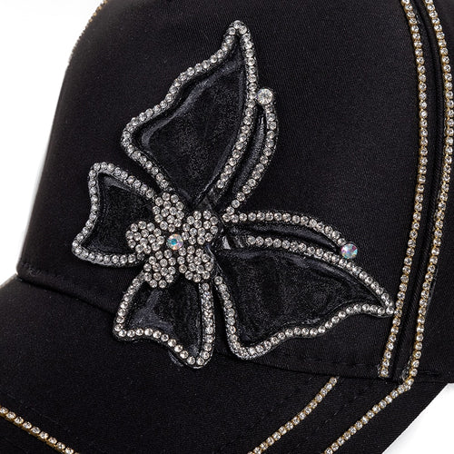 Load image into Gallery viewer, Fashion Women&#39;s Hat Butterfly Diamond Metal Baseball Cap Female Outdoor Streetwear Adjustable Summer Cotton Cap
