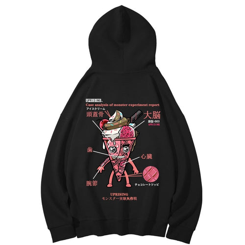 Load image into Gallery viewer, Hoodies, Sweatshirts Men Hip Hop Funny Ice Cream Anatomy Harajuku Japanese Kanji Streetwear Japan Cotton
