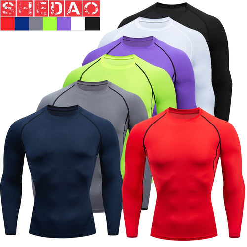 Load image into Gallery viewer, Plus Size Men Compression Sport T-Shirt Top Long Sleeve Gym Running Clothing Fitness Tight Sportswear Hiking Rashgard Sweatshirt
