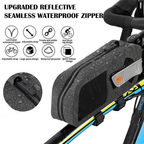 Load image into Gallery viewer, Bike Saddle Bag Rainproof Multifunctional Front Frame MTB Road Bicycle Bag Reflective Pannier Cycling Accessories
