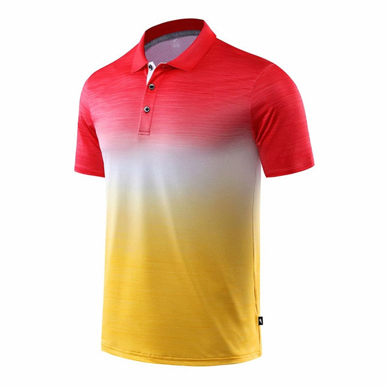 Men Tennis shirts Outdoor sports lapel-neck clothing Running workout badminton Short sleeves t-shirt tees tops