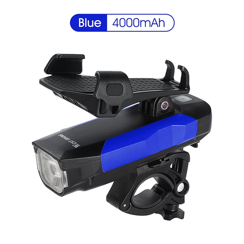 Load image into Gallery viewer, Multifunctional Bike Light Phone Holder Bicycle Horn Bell Power Bank USB Rechargeable LED Lamp Cycling Accessories
