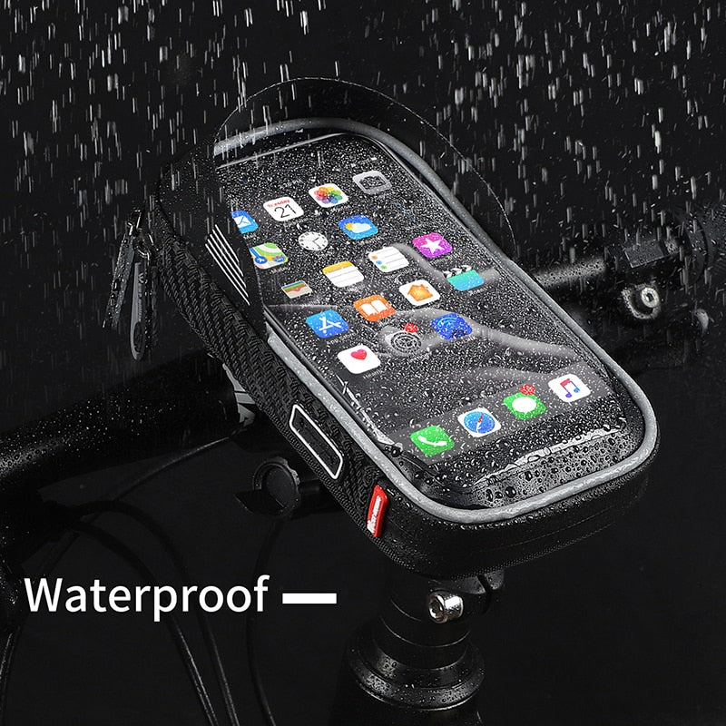 Waterproof Bicycle Bag Mobile Phone Mount Bag For 6.5 inch iPhone Samsung Phone Mount  MTB Cycling Handlebar Bags