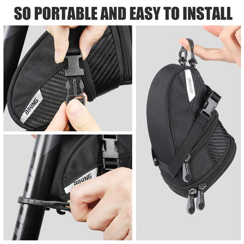 Load image into Gallery viewer, Bicycle Saddle Bag Rainproof Bicycle Pannier 3D Shell Reflective Rear Seatpost Bag Basket MTB Cycling Accessories

