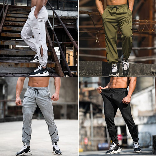 Load image into Gallery viewer, Classic Men&#39;s Sport Pants Casual Trousers Gym Running Sweatpants Relaxed Fit Thin Breathable Elastic Waist Pockets Open Leg
