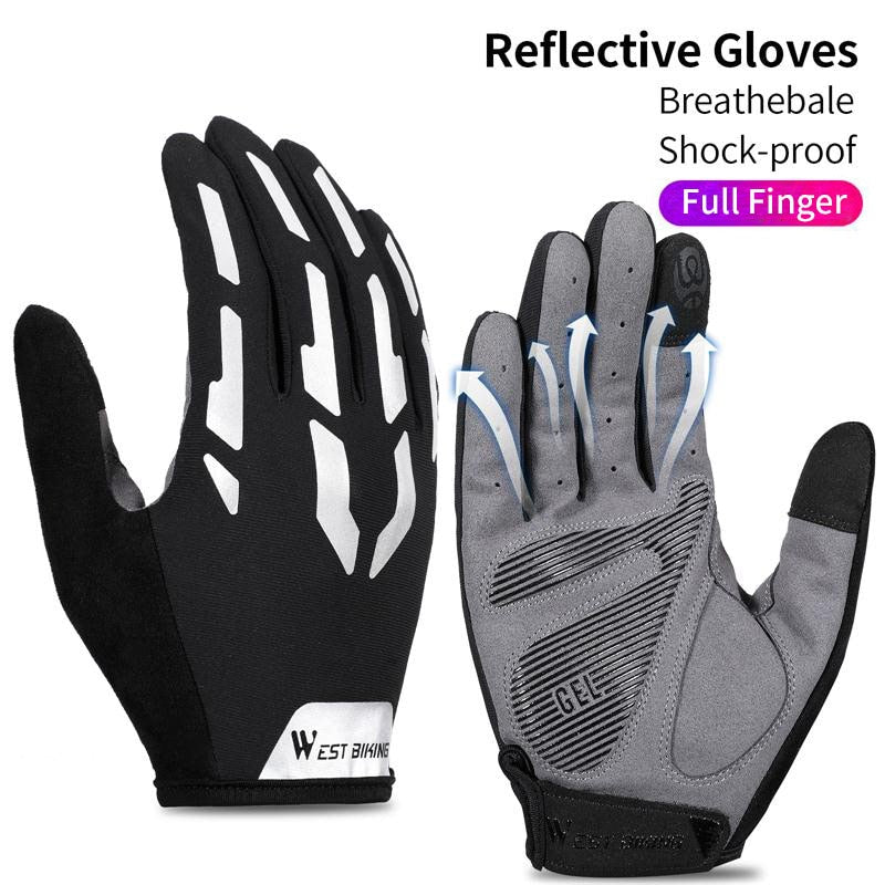 Shockproof Reflective Cycling Gloves Half Finger Sport Gloves Men Women Summer Gym Fitness MTB Road Bicycle Gloves