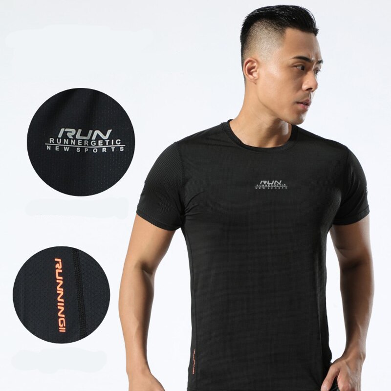 Fashion Compression Men T-shirts workout Sports Running T-shirt Short Sleeve Jogger Tshirt Fitness Exercise Gym Clothing