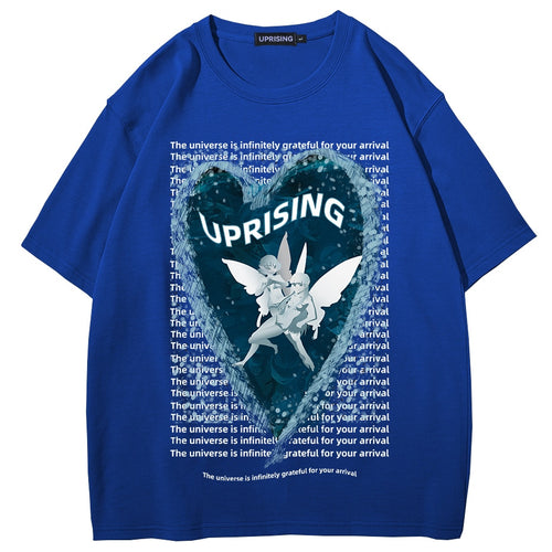 Load image into Gallery viewer, Hip Hop Streetwear Oversize T-shirt Angel Boy Thinking Letter Print T-shirt Mens Harajuku Cotton Short Sleeve Tops Tees
