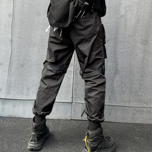 Load image into Gallery viewer, Tactical Functional Cargo Pants Joggers Men Black Elastic Waist Trousers Hip Hop Streetwear Multi-pocket Pants Techwear WB372
