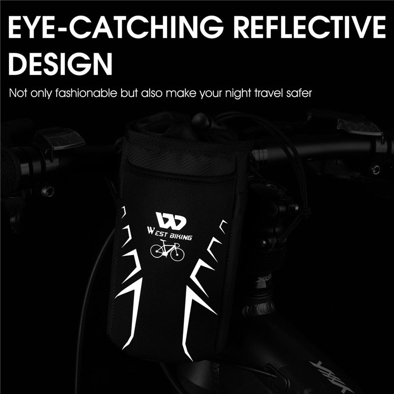 Bicycle Bag Insulated Water Bottle Container Drawstring Kettle Cup Holder Cycling Reflective Portable Bicycle Bag