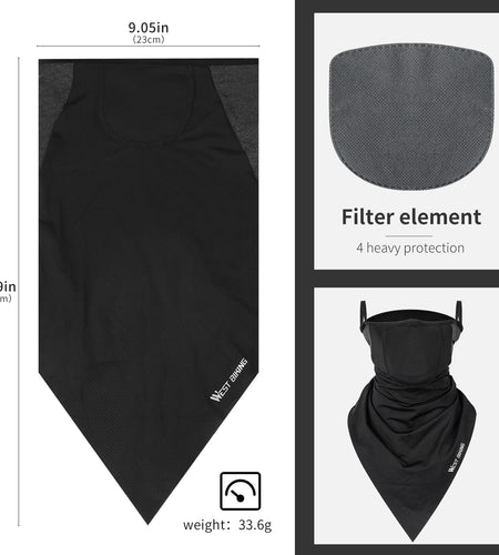 Cycling Headwear Summer Bandana Running Face Cover Sports Scarf With Activated Carbon Filter Protection Equipment