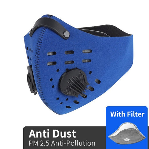 Load image into Gallery viewer, Sport Face Mask With Activated Carbon Filter PM 2.5 Anti Pollution Mask Training Running Anti-dust Cycling Mask
