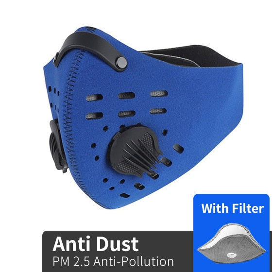 Sport Face Mask With Activated Carbon Filter PM 2.5 Anti Pollution Mask Training Running Anti-dust Cycling Mask