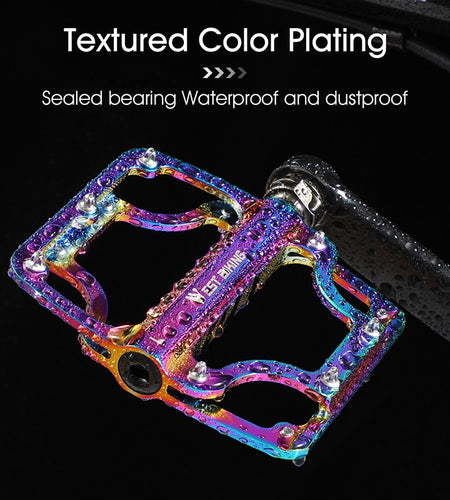 Colorful Bicycle Pedals 3 Bearings CNC Ultralight MTB Road Bike Part Anti-slip Flat BMX Pedals Cycling Accessories