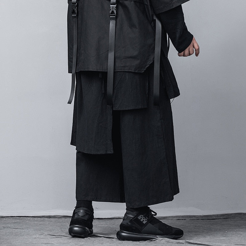 Harajuku Oversized Pants Tactics Wind Leg Pant Streetwear Black Joggers Trousers Loose Sweat Pants One Size DG540