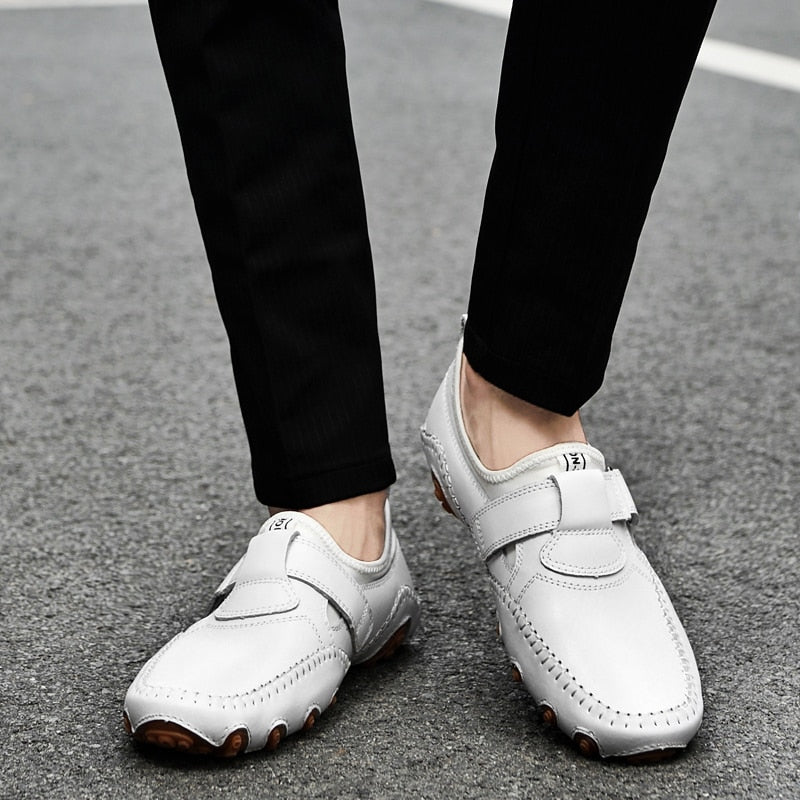 Genuine Leather Men's Shoes Outdoor Men Loafers Luxury Leather Men's Driving Shoes Handmade Breathable Walking Sneakers