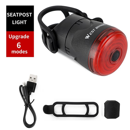 Load image into Gallery viewer, Smart Bicycle Flashlight MTB Road Bike Rear Light Auto Start/Stop Brake Sensing IPX6 Waterproof LED Charging Cycling Taillight
