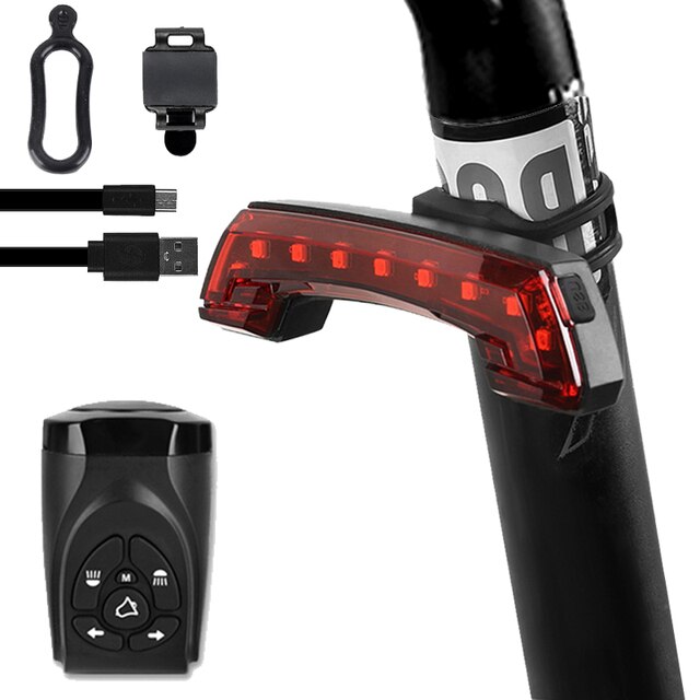 Bike Turn Signal Light Smart Remote Control Direction Indicator USB Rechargeable MTB Bicycle Lamp Cycling Taillight