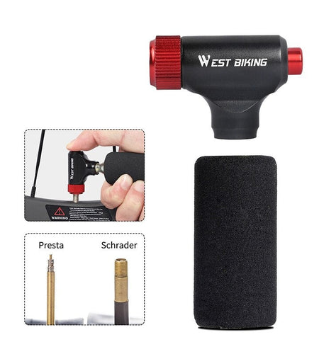 CO2 Mini Pump Bicycle Fast Air Inflator Portable Hand Pump Schrader & Presta Valve Adapter Cycling MTB Bike Pump