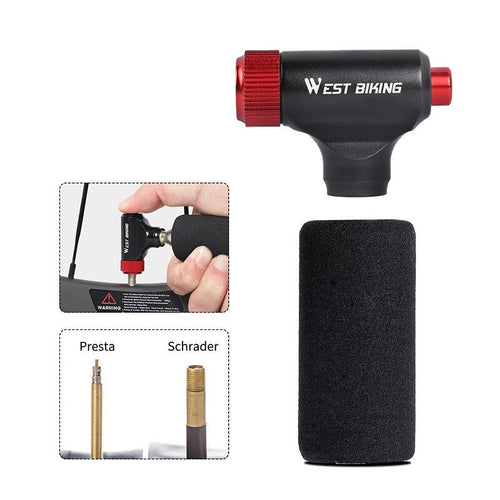 Load image into Gallery viewer, CO2 Mini Pump Bicycle Fast Air Inflator Portable Hand Pump Schrader &amp; Presta Valve Adapter Cycling MTB Bike Pump
