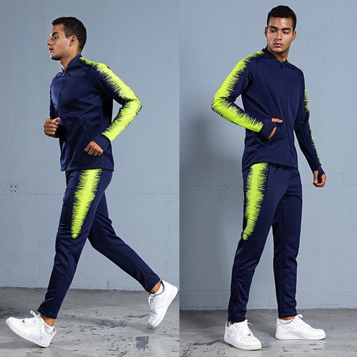 Load image into Gallery viewer, Men&#39;s Sportswear Soccer Jacket Tracksuit Football Training Set Autumn Winter Spring Long Sleeve Stand Full Zipper Top and Pants
