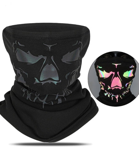 Winter Cycling Half Face Mask Breathable Warm Sports Headwear Reflective 3D Printed Bike Headband Protection Scarf