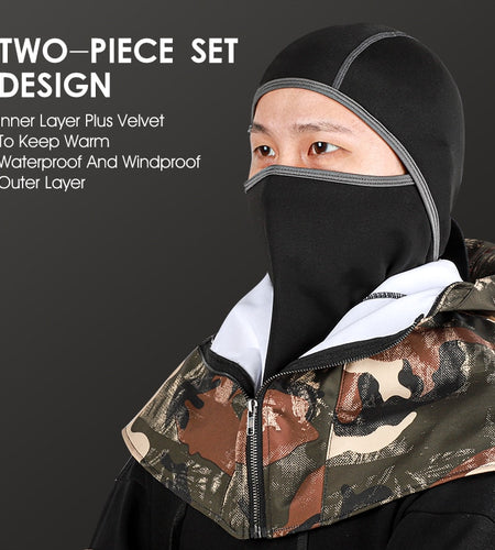 2 in 1 Winter Warm Cycling Cap Tactical Soldier Hood Fleece Windproof Balaclava Motorcycle Headgear Bicycle Ski Cap