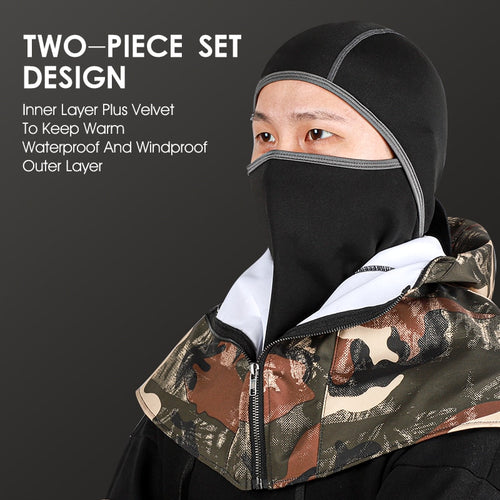 Load image into Gallery viewer, 2 in 1 Winter Warm Cycling Cap Tactical Soldier Hood Fleece Windproof Balaclava Motorcycle Headgear Bicycle Ski Cap
