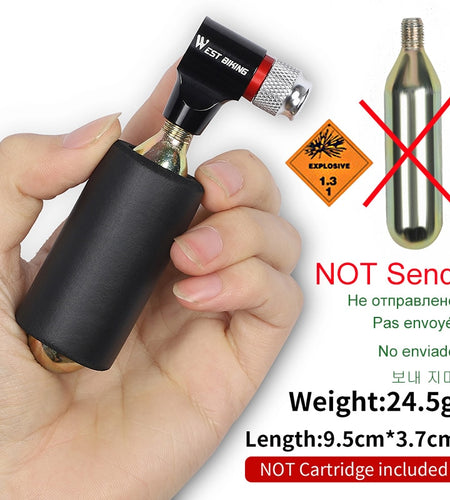 CO2 Pump For Bicycle Schrader Presta Adapter Bike Pump Inflator Aluminum Tire Tube Mini Hand Pump NO CO2 Cartridge