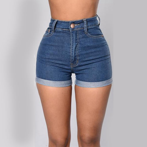 Load image into Gallery viewer, Women Denim Shorts Fashion Summer High Waist Wide-Legged Shorts Loose Blue Short Jeans Sexy Hemming Wash female Jeans
