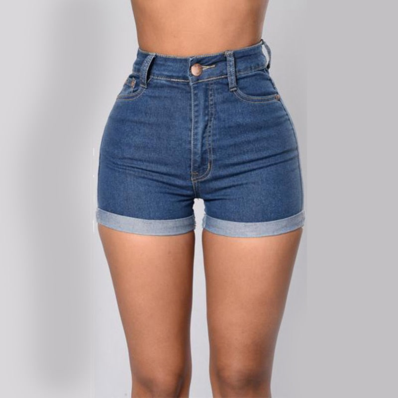 Women Denim Shorts Fashion Summer High Waist Wide-Legged Shorts Loose Blue Short Jeans Sexy Hemming Wash female Jeans