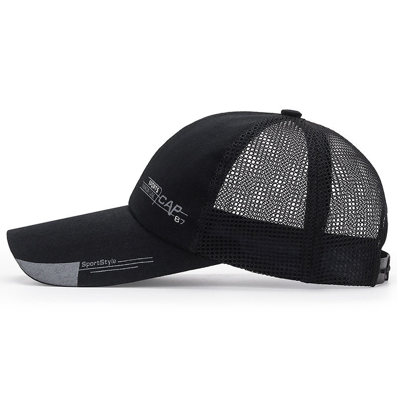 Men Sports Baseball Cap Long Brim Snapback Sunhat Mesh Breathable Women Outdoor Fishing Running Hip Hop Baseball Hats Casquette